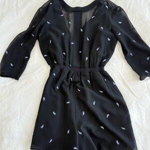 Elegant Black Dress with Sheer Sleeves